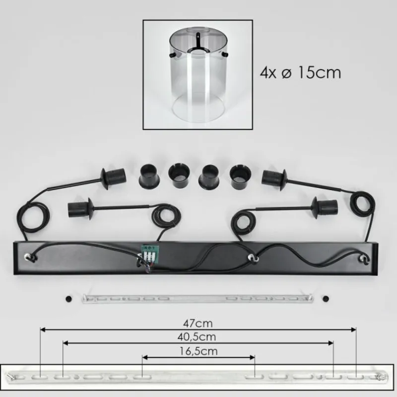 Suspension Verre Fumé-hofstein Suspension Parane Clair, Fumé, 4 lumières