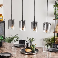Suspension Verre Fumé-hofstein Suspension Parane Clair, Fumé, 4 lumières