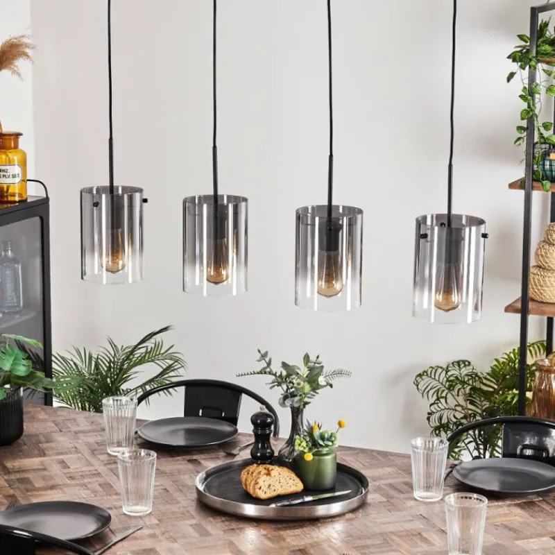 Suspension Verre Fumé-hofstein Suspension Parane Clair, Fumé, 4 lumières