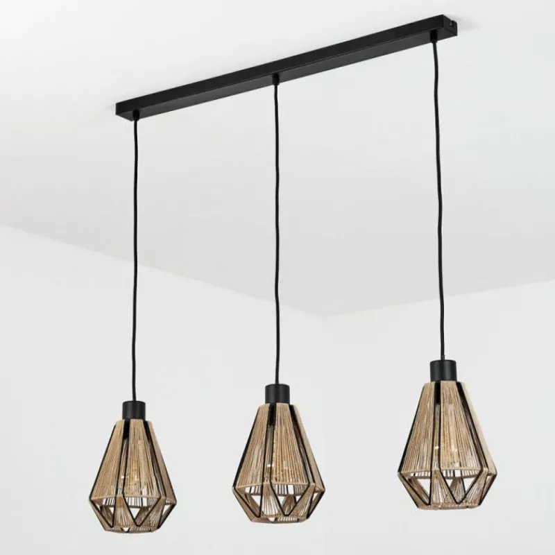 Style Boho-Chic-hofstein Suspension Pardieiro Noir, 3 lumières