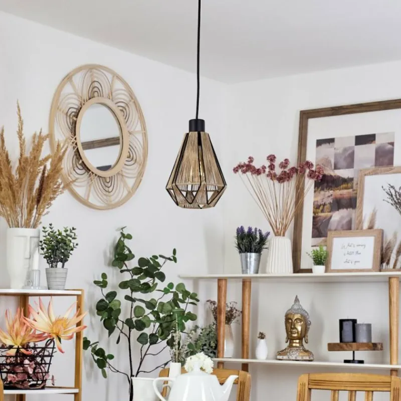 Style Boho-Chic-hofstein Suspension Pardieiro Noir, 1 lumière