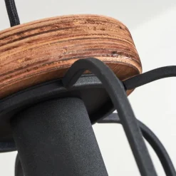 Lampes Vintages & Rétros-hofstein Suspension Pasteur Noir, 3 lumières