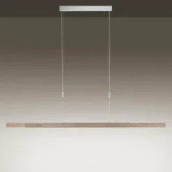 Lampes En Bois-Luminaires Paul Neuhaus Suspension Paul Neuhaus ADRIANA LED Bois clair, 3 lumières