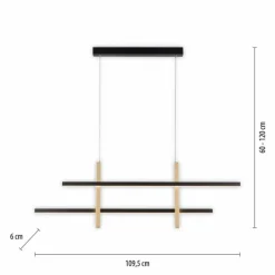 Lampes Dorées-Luminaires Paul Neuhaus Suspension Paul Neuhaus BARRA LED Or, Noir, 1 lumière