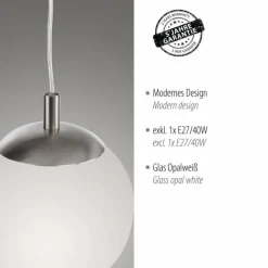 Luminaires Paul Neuhaus Suspension Paul Neuhaus BOLO Argenté, 1 lumière