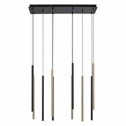 Lampes Dorées-Luminaires Paul Neuhaus Suspension Paul Neuhaus FLUTE LED Noir, 10 lumières