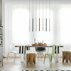 Lampes Dorées-Luminaires Paul Neuhaus Suspension Paul Neuhaus FLUTE LED Noir, 7 lumières