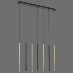 Lampes Dorées-Luminaires Paul Neuhaus Suspension Paul Neuhaus FLUTE LED Noir, 7 lumières