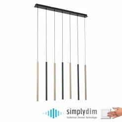 Lampes Dorées-Luminaires Paul Neuhaus Suspension Paul Neuhaus FLUTE LED Noir, 7 lumières