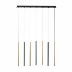 Lampes Dorées-Luminaires Paul Neuhaus Suspension Paul Neuhaus FLUTE LED Noir, 7 lumières