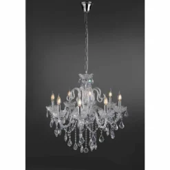 Luminaires Paul Neuhaus Suspension Paul Neuhaus GRACIA Transparent, 8 lumières