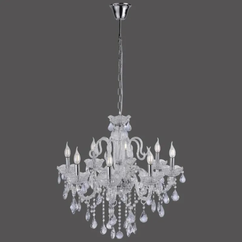 Luminaires Paul Neuhaus Suspension Paul Neuhaus GRACIA Transparent, 8 lumières