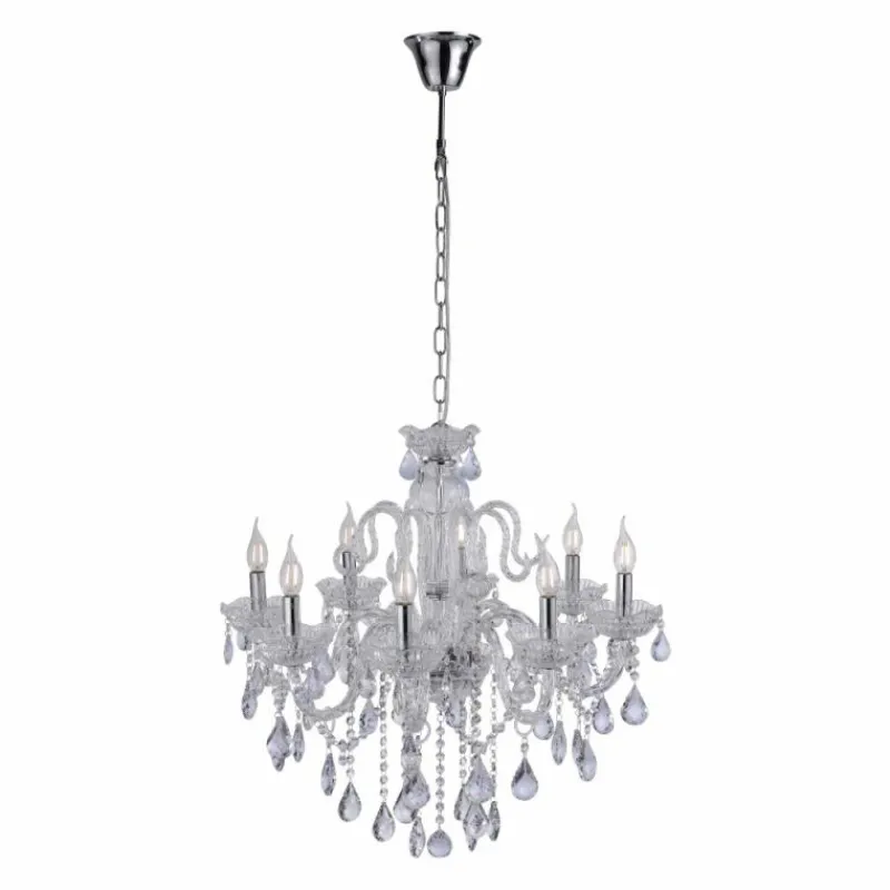 Luminaires Paul Neuhaus Suspension Paul Neuhaus GRACIA Transparent, 8 lumières