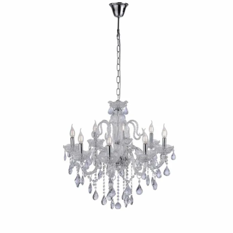 Luminaires Paul Neuhaus Suspension Paul Neuhaus GRACIA Transparent, 8 lumières