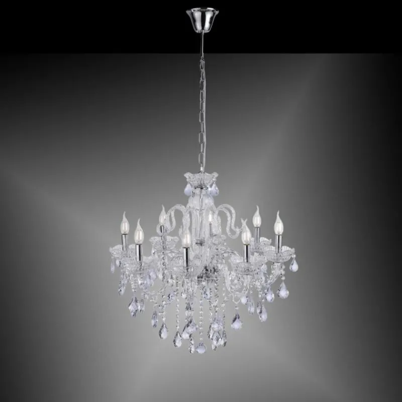 Luminaires Paul Neuhaus Suspension Paul Neuhaus GRACIA Transparent, 8 lumières