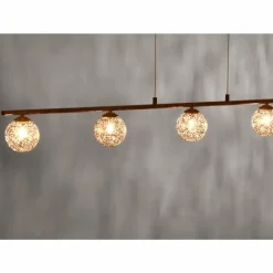 Luminaires Rustiques-Luminaires Paul Neuhaus Suspension Paul Neuhaus GRETA Rouille, 5 lumières