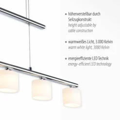 Luminaires Paul Neuhaus Suspension Paul Neuhaus HYDRA LED Acier brossé, 5 lumières