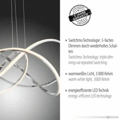 Luminaires Paul Neuhaus Suspension Paul Neuhaus KIRIBI LED Chrome, 1 lumière* Éclairage Led