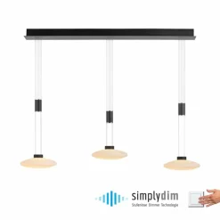 Luminaires Paul Neuhaus Suspension Paul Neuhaus LAUTADA LED Noir, 3 lumières