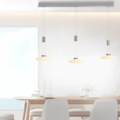 Luminaires Paul Neuhaus Suspension Paul Neuhaus LAUTADA LED Acier brossé, 3 lumières