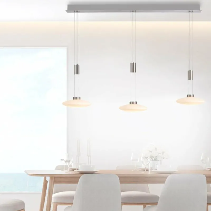 Luminaires Paul Neuhaus Suspension Paul Neuhaus LAUTADA LED Acier brossé, 3 lumières