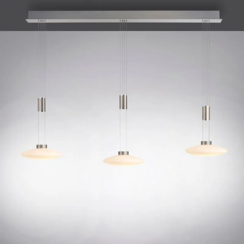 Luminaires Paul Neuhaus Suspension Paul Neuhaus LAUTADA LED Acier brossé, 3 lumières