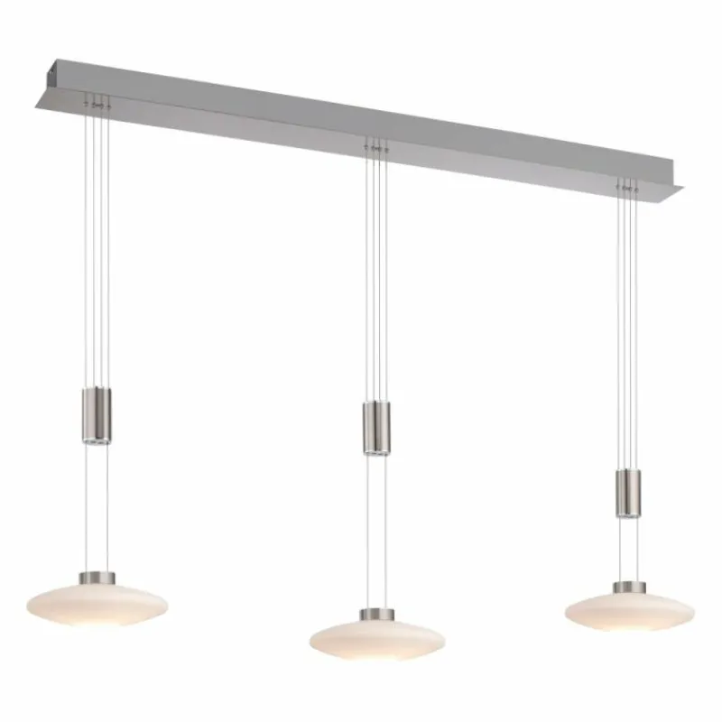 Luminaires Paul Neuhaus Suspension Paul Neuhaus LAUTADA LED Acier brossé, 3 lumières