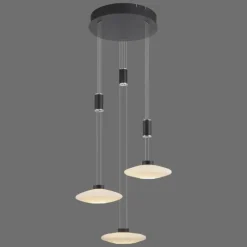 Luminaires Paul Neuhaus Suspension Paul Neuhaus LAUTADA LED Noir, 3 lumières