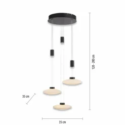 Luminaires Paul Neuhaus Suspension Paul Neuhaus LAUTADA LED Noir, 3 lumières