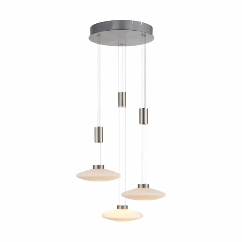 Luminaires Paul Neuhaus Suspension Paul Neuhaus LAUTADA LED Acier brossé, 3 lumières