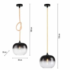 Suspension Verre Fumé-Luminaires Paul Neuhaus Suspension Paul Neuhaus LUMA Noir, 1 lumière