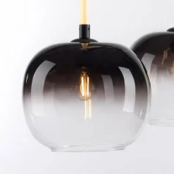 Suspension Verre Fumé-Luminaires Paul Neuhaus Suspension Paul Neuhaus LUMA Noir, 3 lumières