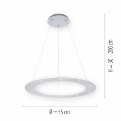 Luminaires Paul Neuhaus Suspension Paul Neuhaus PURE-COSMO LED Aluminium, 17 lumières, Télécommandes* Éclairage Led