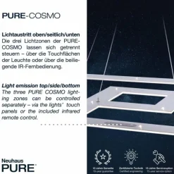 Luminaires Paul Neuhaus Suspension Paul Neuhaus PURE-COSMO LED Aluminium, 44 lumières, Télécommandes* Éclairage Led