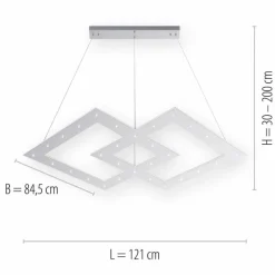 Luminaires Paul Neuhaus Suspension Paul Neuhaus PURE-COSMO LED Aluminium, 44 lumières, Télécommandes* Éclairage Led