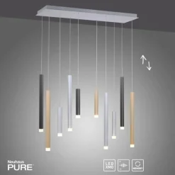 Luminaires Paul Neuhaus Suspension Paul Neuhaus PURE-GEMIN LED Aluminium, Noir, 10 lumières* Suspensions