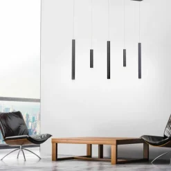 Luminaires Paul Neuhaus Suspension Paul Neuhaus PURE-GEMIN LED Aluminium, Noir, 5 lumières* Suspensions