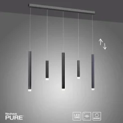 Luminaires Paul Neuhaus Suspension Paul Neuhaus PURE-GEMIN LED Aluminium, Noir, 5 lumières* Suspensions