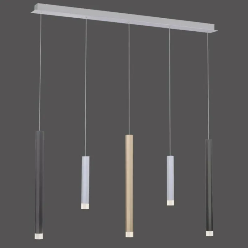 Luminaires Paul Neuhaus Suspension Paul Neuhaus PURE-GEMIN LED Aluminium, Laiton, Noir, 5 lumières* Éclairage Led