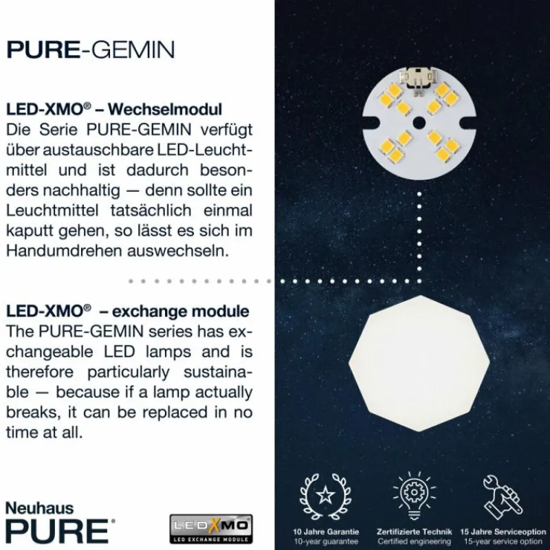 Luminaires Paul Neuhaus Suspension Paul Neuhaus PURE-GEMIN LED Aluminium, Laiton, Noir, 5 lumières* Éclairage Led