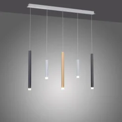 Luminaires Paul Neuhaus Suspension Paul Neuhaus PURE-GEMIN LED Aluminium, Laiton, Noir, 5 lumières* Éclairage Led