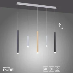 Luminaires Paul Neuhaus Suspension Paul Neuhaus PURE-GEMIN LED Aluminium, Laiton, Noir, 5 lumières* Éclairage Led