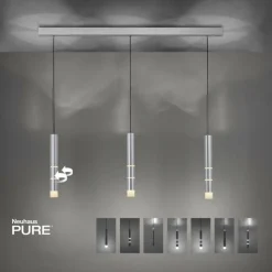 Luminaires Paul Neuhaus Suspension Paul Neuhaus PURE-VEGA LED Aluminium, 3 lumières* Éclairage Led