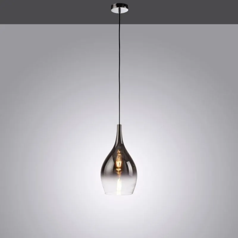 Suspension Verre Fumé-Luminaires Paul Neuhaus Suspension Paul Neuhaus PILUA Chrome, 1 lumière