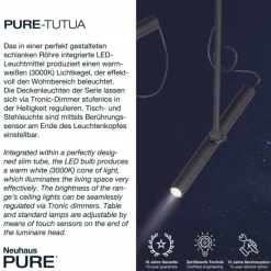Luminaires Paul Neuhaus Suspension Paul Neuhaus PURE-TUTUA LED Noir, 4 lumières* Éclairage Led