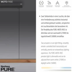 Lampes En Bois-Luminaires Paul Neuhaus Suspension Paul Neuhaus PURE-MOTO-RISE LED Couleur bois, Noir, 3 lumières, Télécommandes