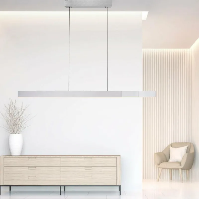 Luminaires Paul Neuhaus Suspension Paul Neuhaus PURE-MOTO-RISE LED Argenté, 3 lumières, Télécommandes