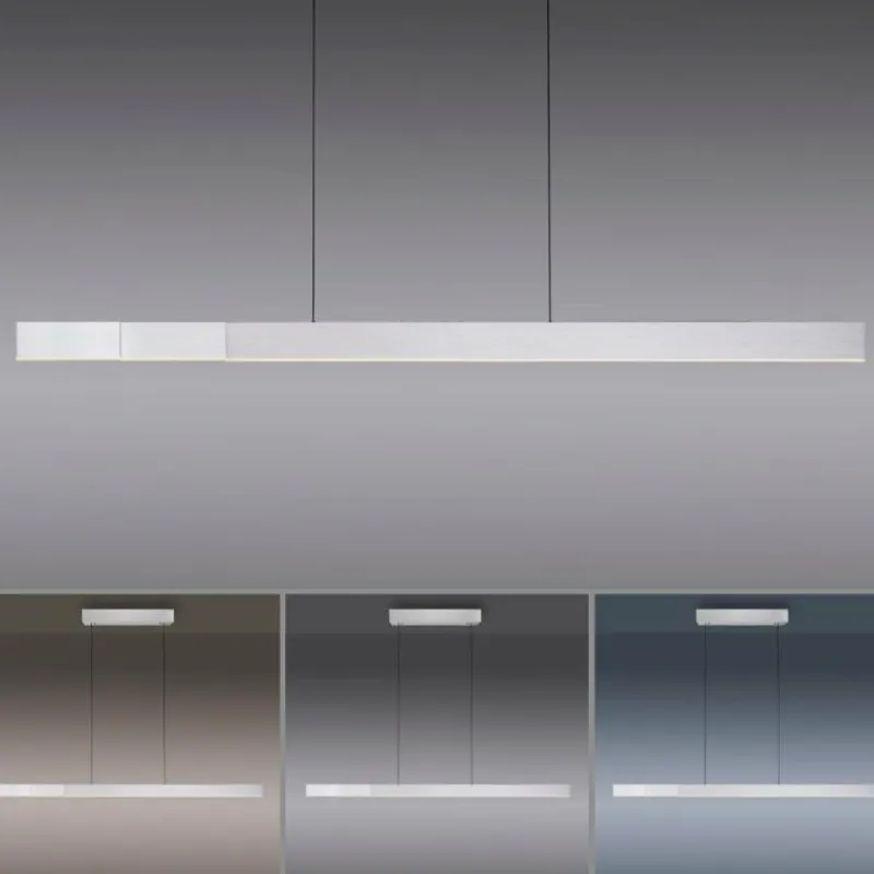 Luminaires Paul Neuhaus Suspension Paul Neuhaus PURE-MOTO-RISE LED Argenté, 3 lumières, Télécommandes