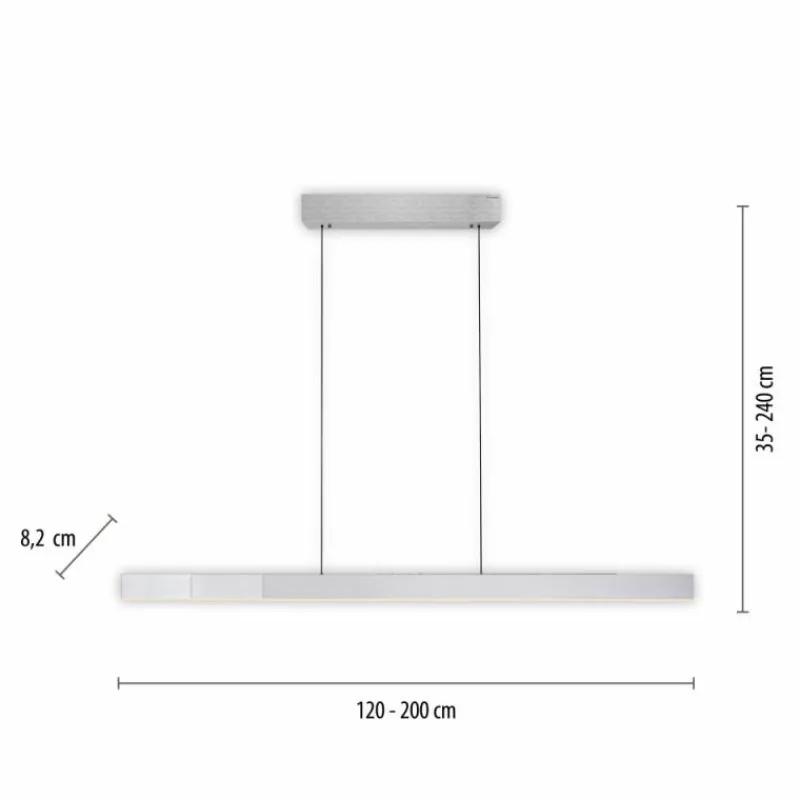 Luminaires Paul Neuhaus Suspension Paul Neuhaus PURE-MOTO-RISE LED Argenté, 3 lumières, Télécommandes