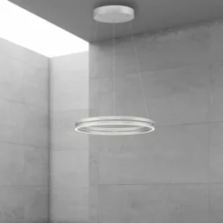 Luminaires Paul Neuhaus Suspension Paul Neuhaus PURE E-LOOP LED Argenté, 2 lumières, Télécommandes* Éclairage Led